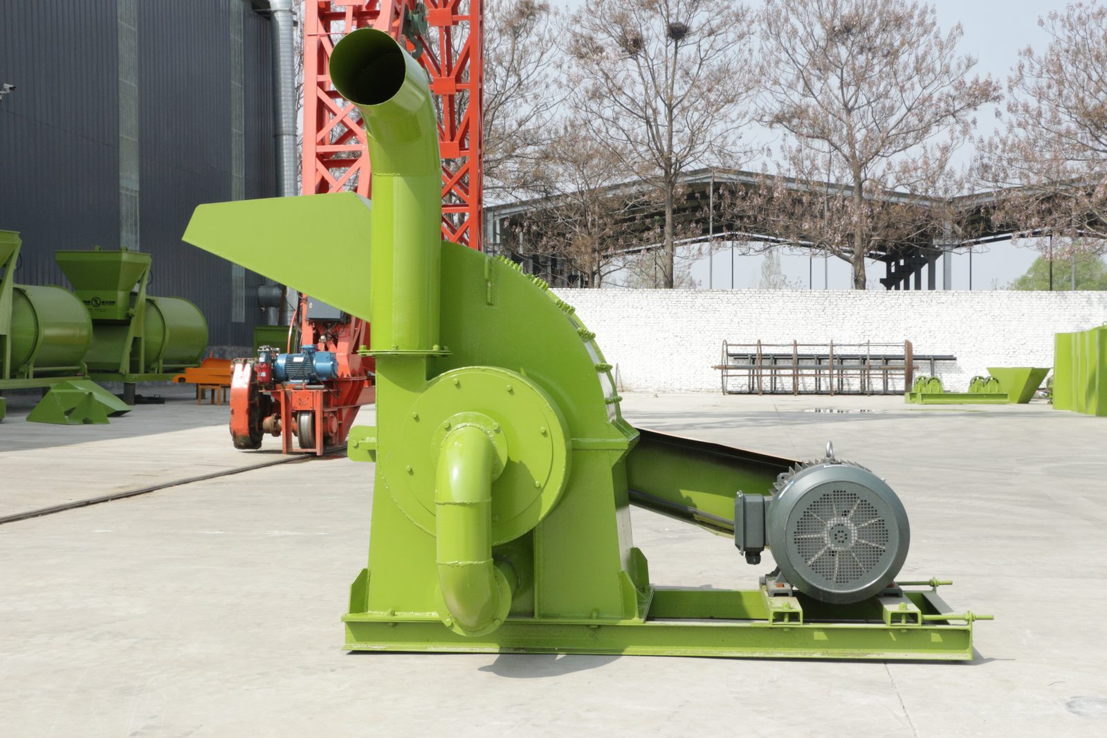 Agricultural waste composting with shredding equipment